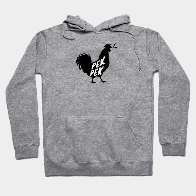 PEKPEK ROOSTER SOUND PINOY WORD WHT Hoodie by Aydapadi Studio